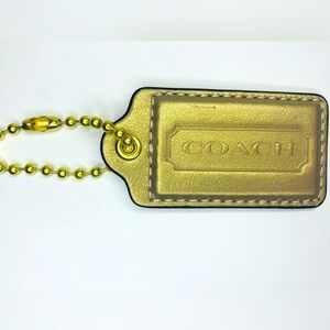 Gold Coach Leather Hangtag W/ Chain!